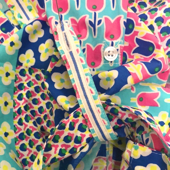 Talbots Island Patchwork Belted Shirt Dress - Picture 15 of 16